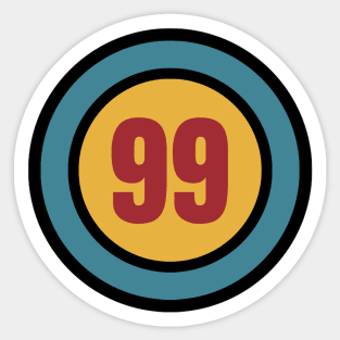 The number 99 - ninety nine - ninety ninth - 99th Sticker